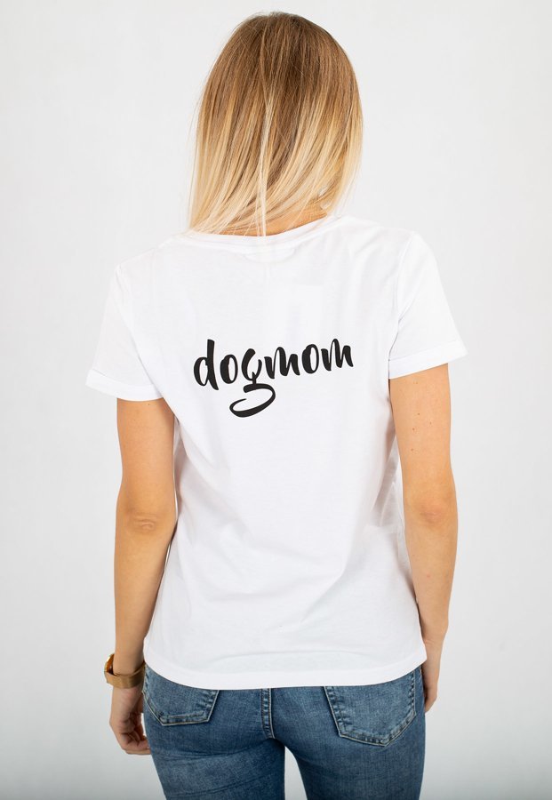 T-shirt Diamante Wear Dogmom biały