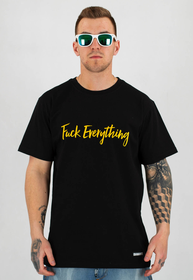 T-shirt Diamante Wear Fuck Everything czarno złoty