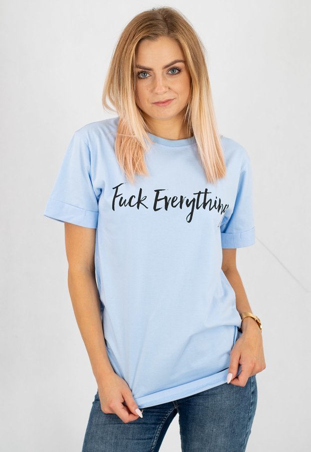 T-shirt Diamante Wear Fuck Everything jasno niebieski