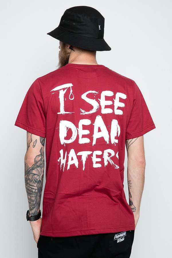 T-shirt Diamante Wear I See Dead Haters bordowy