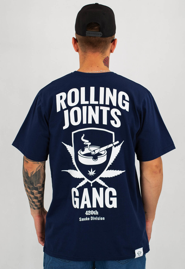 T-shirt Diamante Wear Rolling Joints Gang granatowy