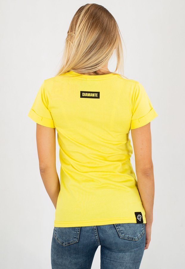 T-shirt Diamante Wear Sorry V-neck żółty