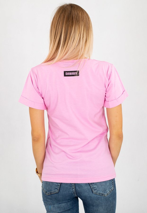 T-shirt Diamante Wear V-neck Zła Kobieta różowy