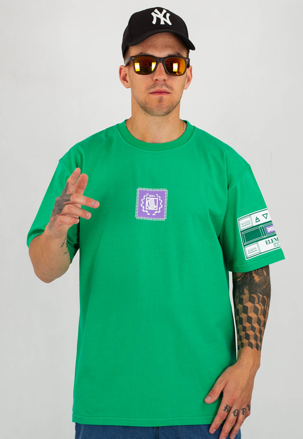 T-shirt Diil Tabbed zielony
