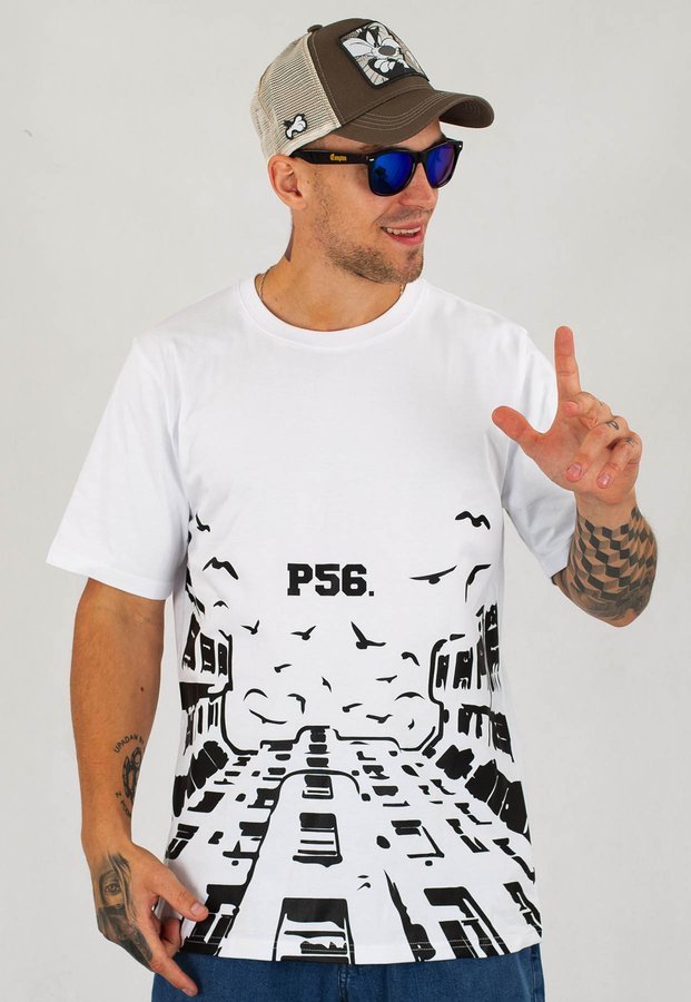T-shirt Dudek P56 Bloki biały