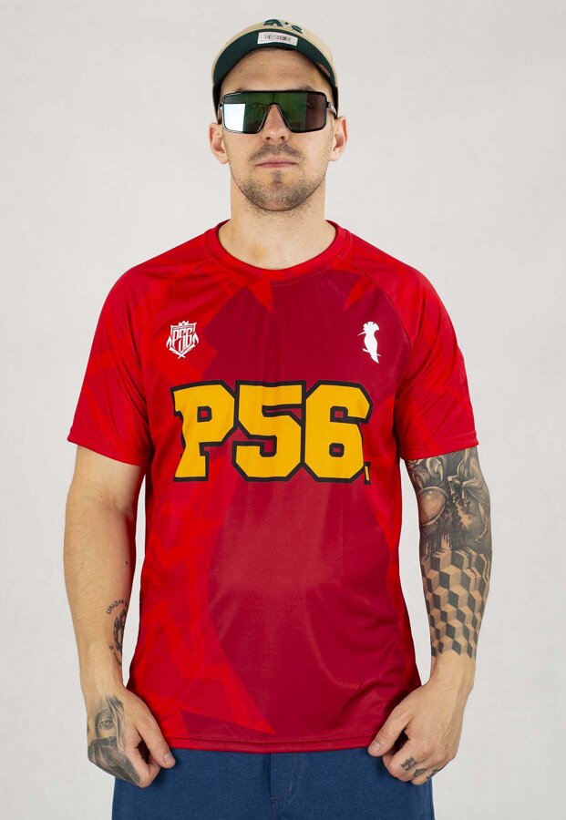 T-shirt Dudek P56 Geometric FT czerwony