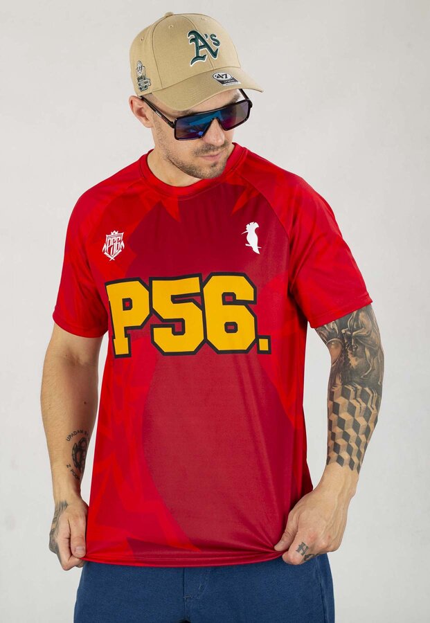 T-shirt Dudek P56 Geometric FT czerwony