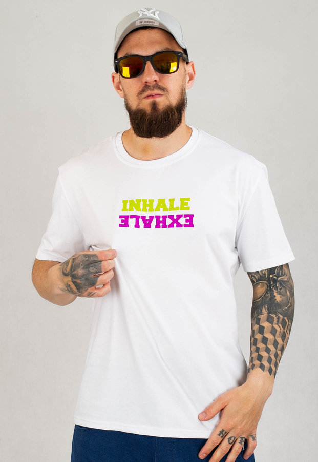 T-shirt Dudek P56 Inhale biały
