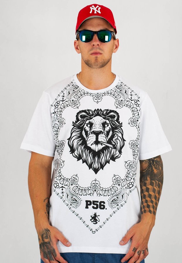 T-shirt Dudek P56 Lion Bandana biały