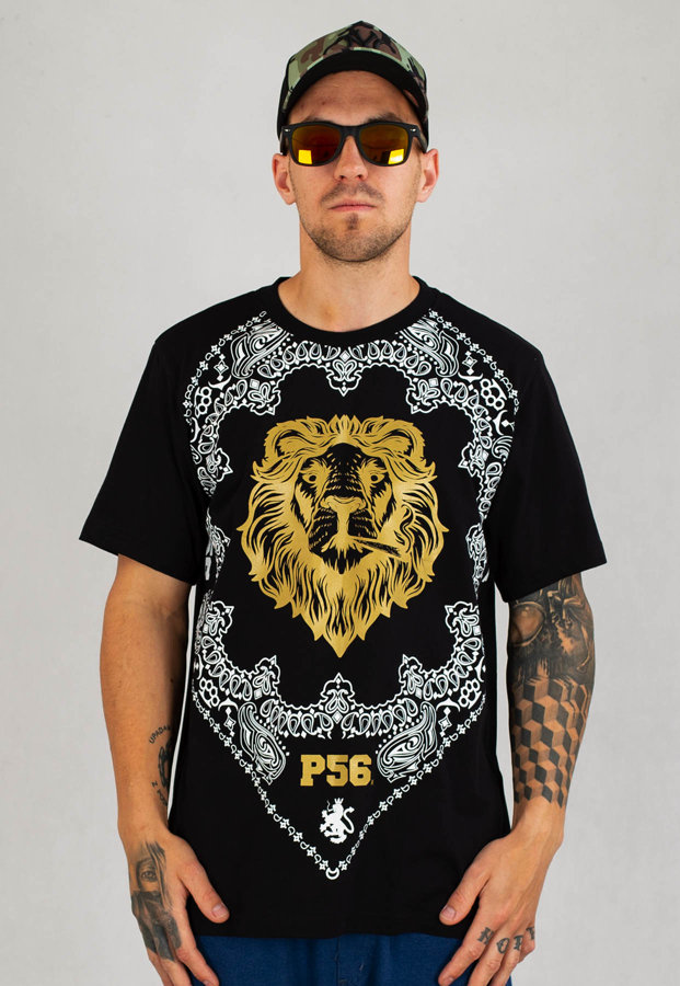 T-shirt Dudek P56 Lion Gold czarny