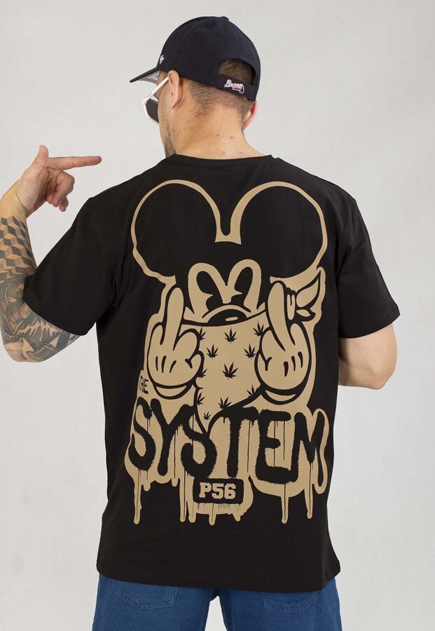 T-shirt Dudek P56 System czarno złoty