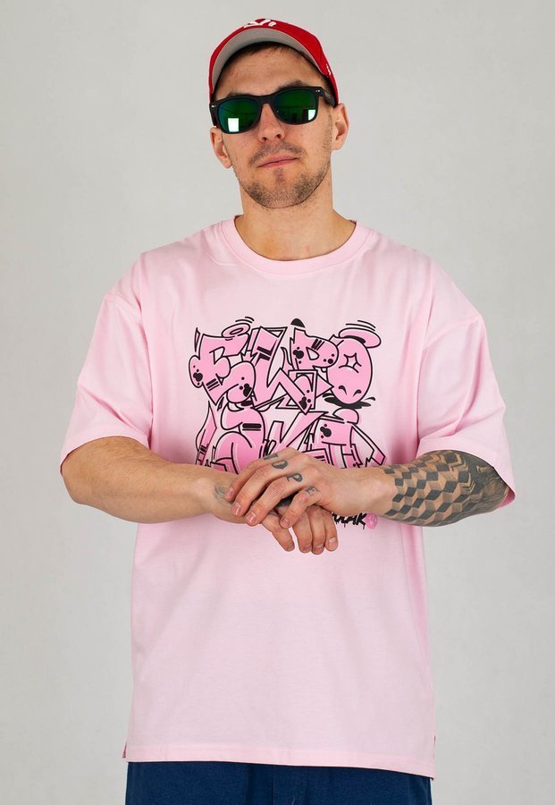 T-shirt El Polako Baggy Graffiti różowy