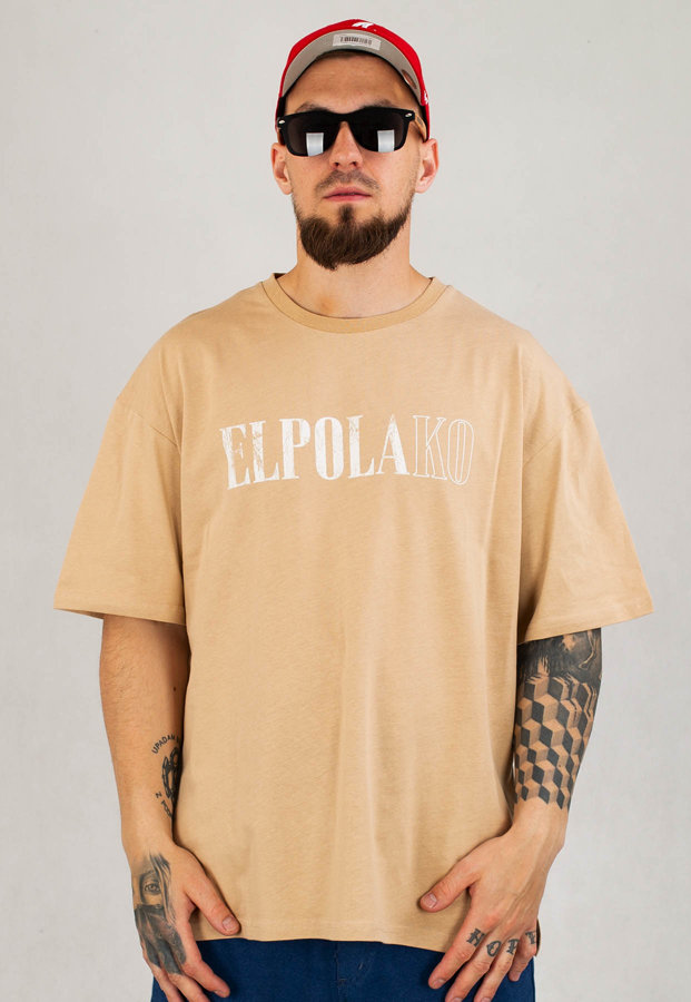 T-shirt El Polako Baggy Vintage brązowy