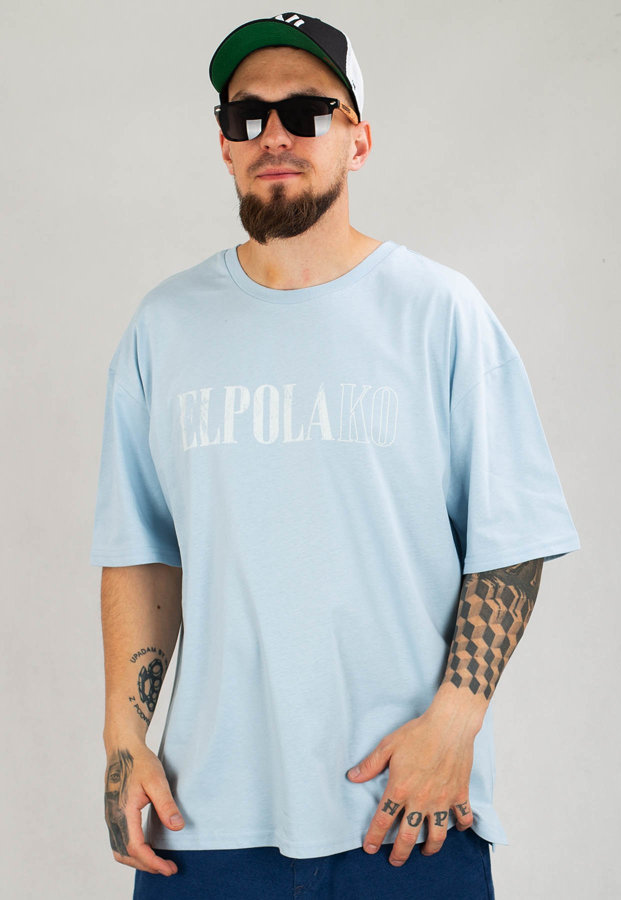 T-shirt El Polako Baggy Vintage jasno niebieski