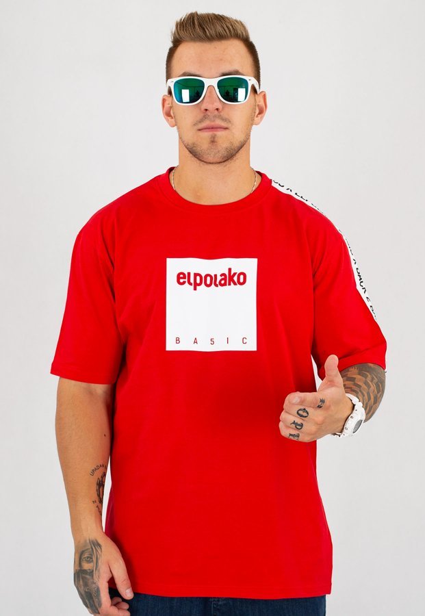 T-shirt El Polako Box czerwony