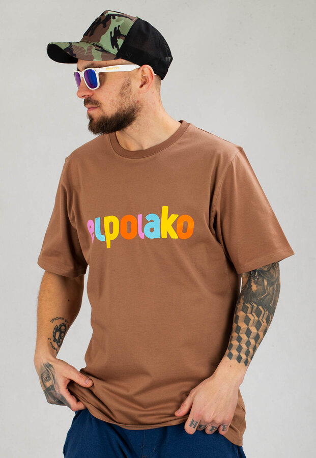 T-shirt El Polako Colors brązowy