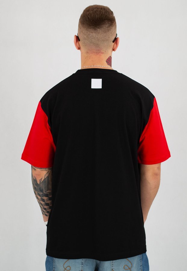 T-shirt El Polako Cut Color czarno czerwony