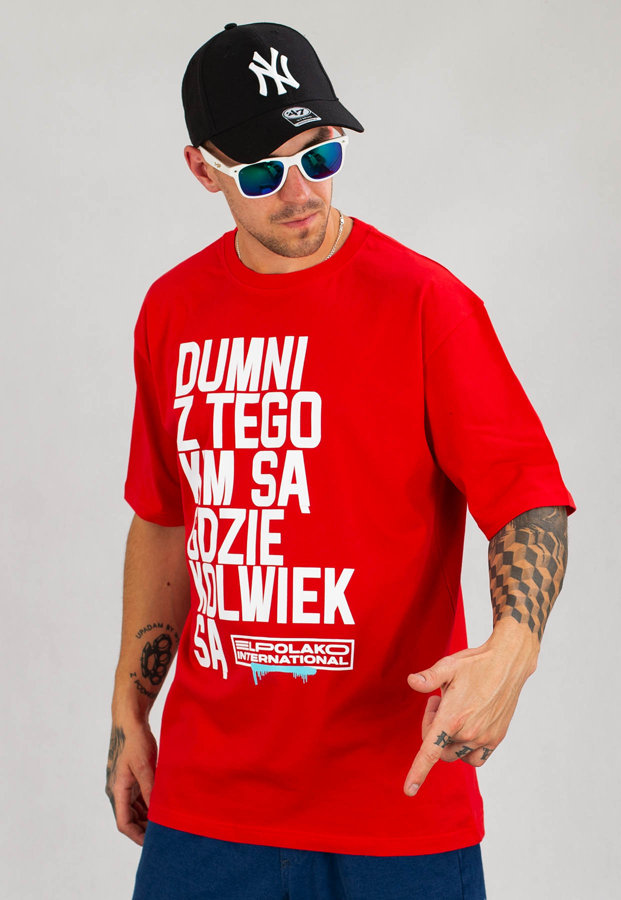 T-shirt El Polako Dumni International czerwony