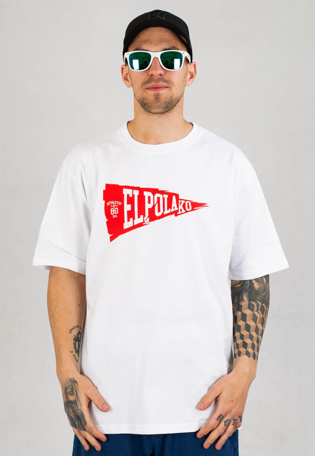 T-shirt El Polako EP Flag biały