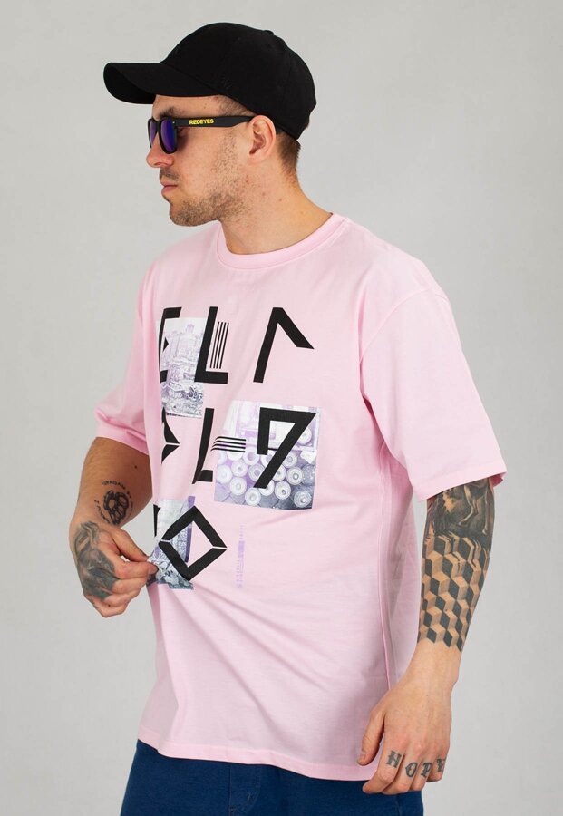 T-shirt El Polako Geometric różowy