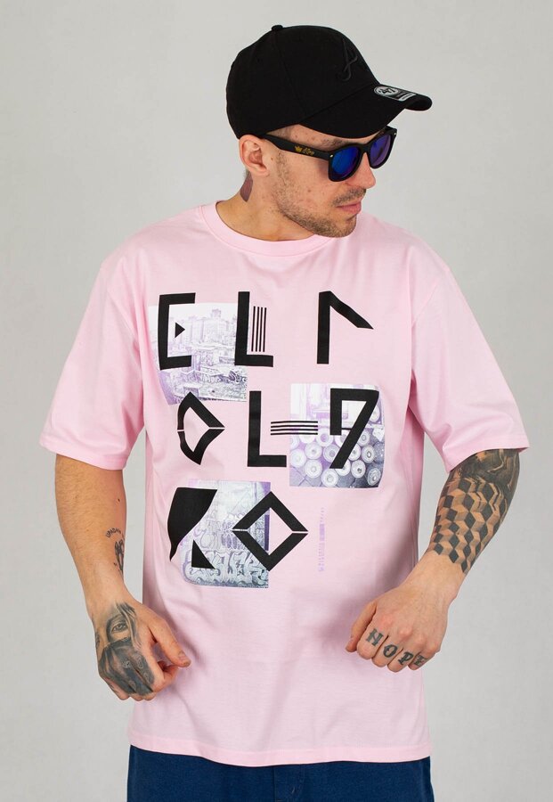 T-shirt El Polako Geometric różowy
