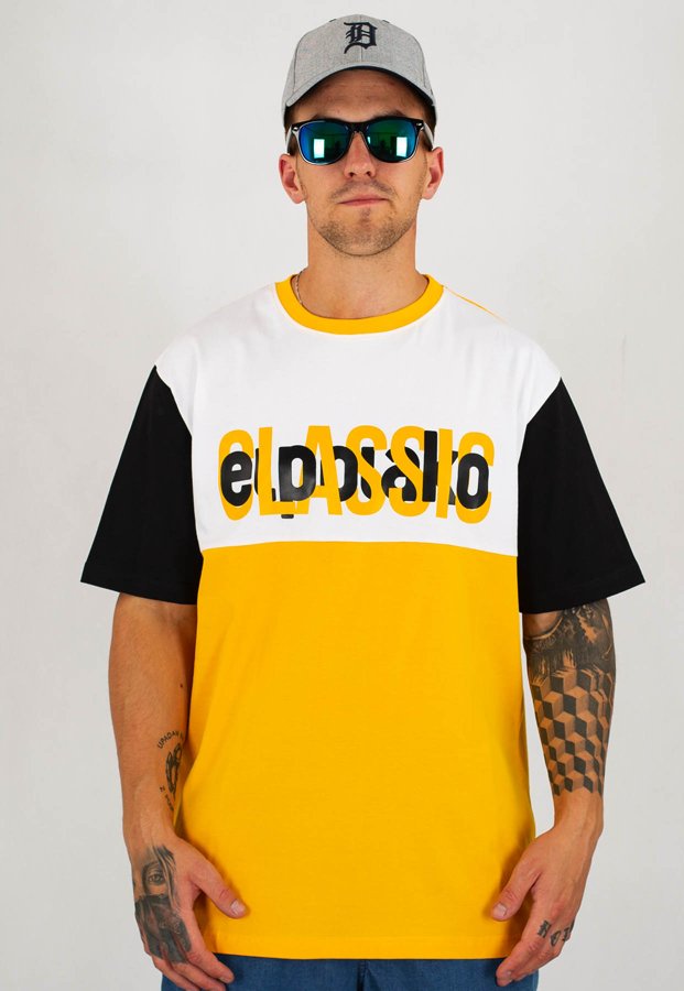 T-shirt El Polako Half Classic żółto czarny