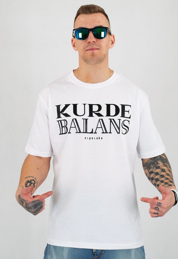 T-shirt El Polako Kurde Balans biały