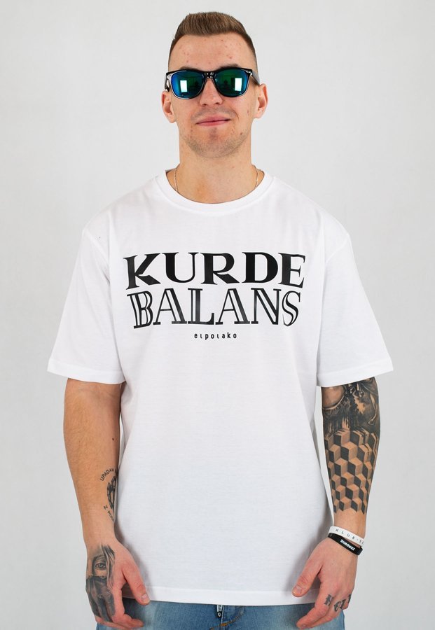T-shirt El Polako Kurde Balans biały