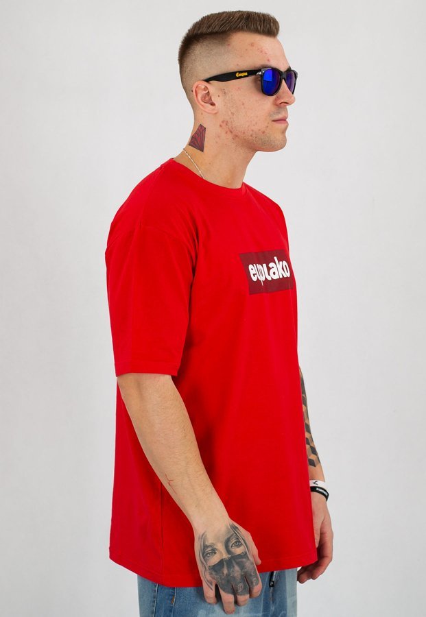 T-shirt El Polako Logobox czerwony