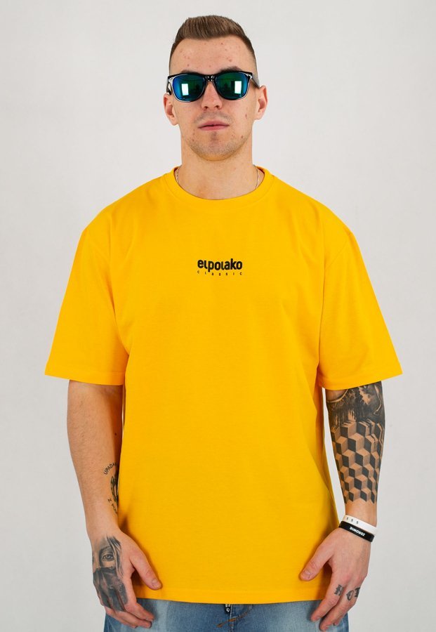 T-shirt El Polako Mini Logo żółty