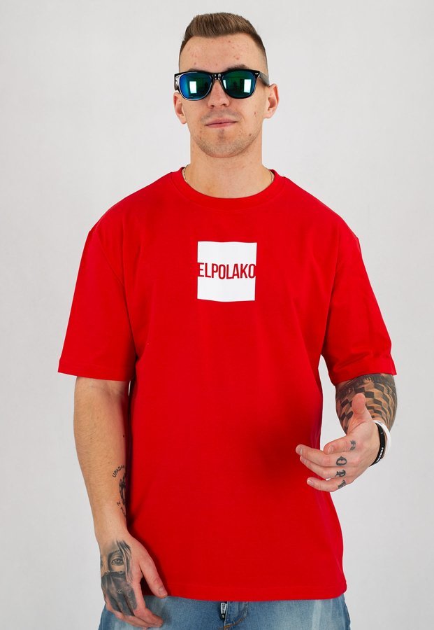 T-shirt El Polako New Box czerwony