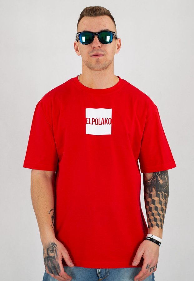 T-shirt El Polako New Box czerwony
