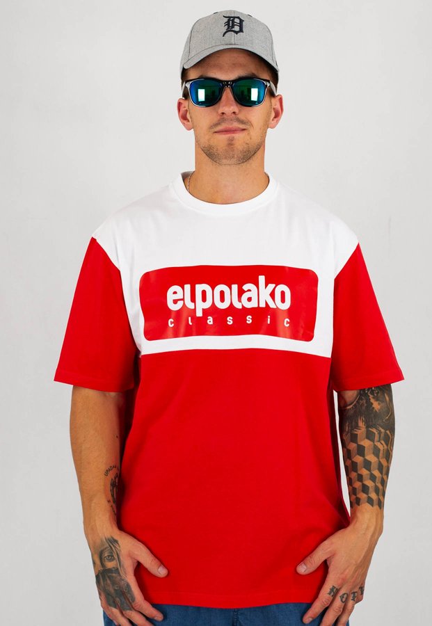 T-shirt El Polako Plate czerwony