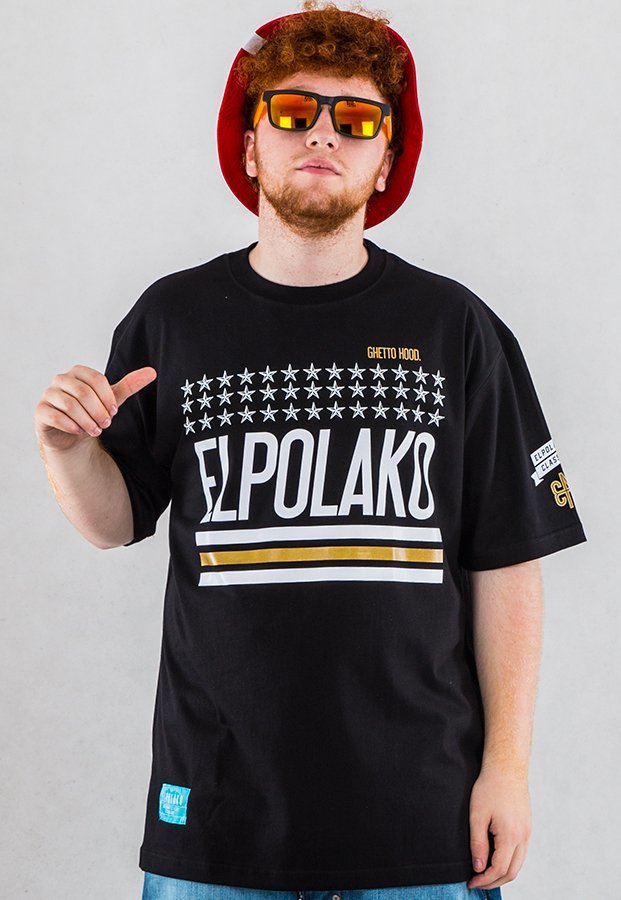 T-shirt El Polako Stars Ghetto Hood czarny