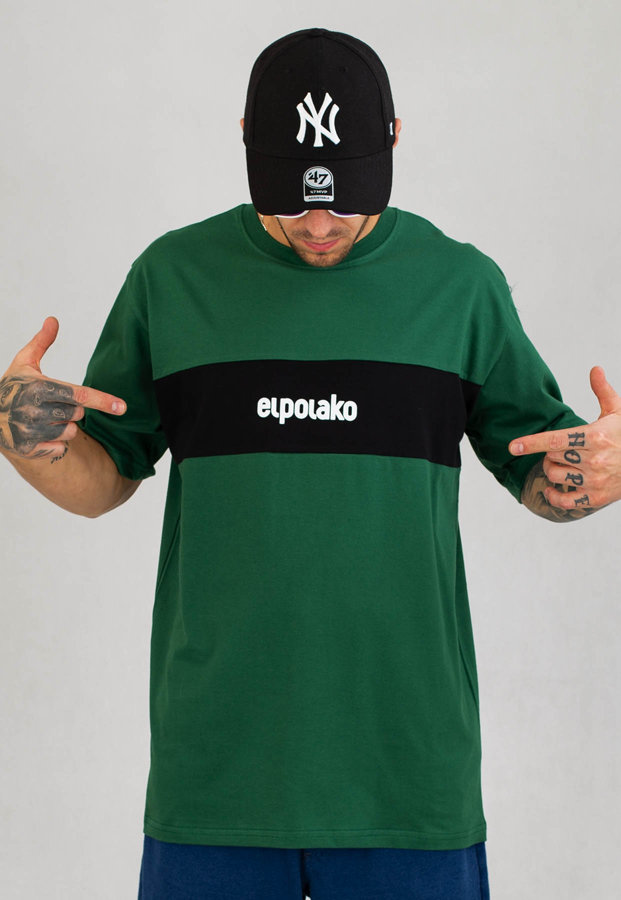 T-shirt El Polako Stripe zielony