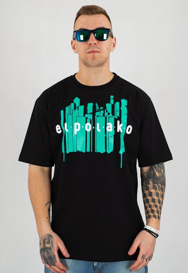 T-shirt El Polako Town czarny