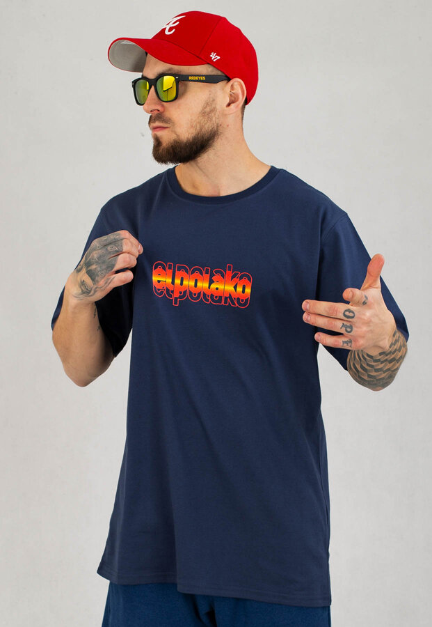 T-shirt El Polako Tripple granatowy