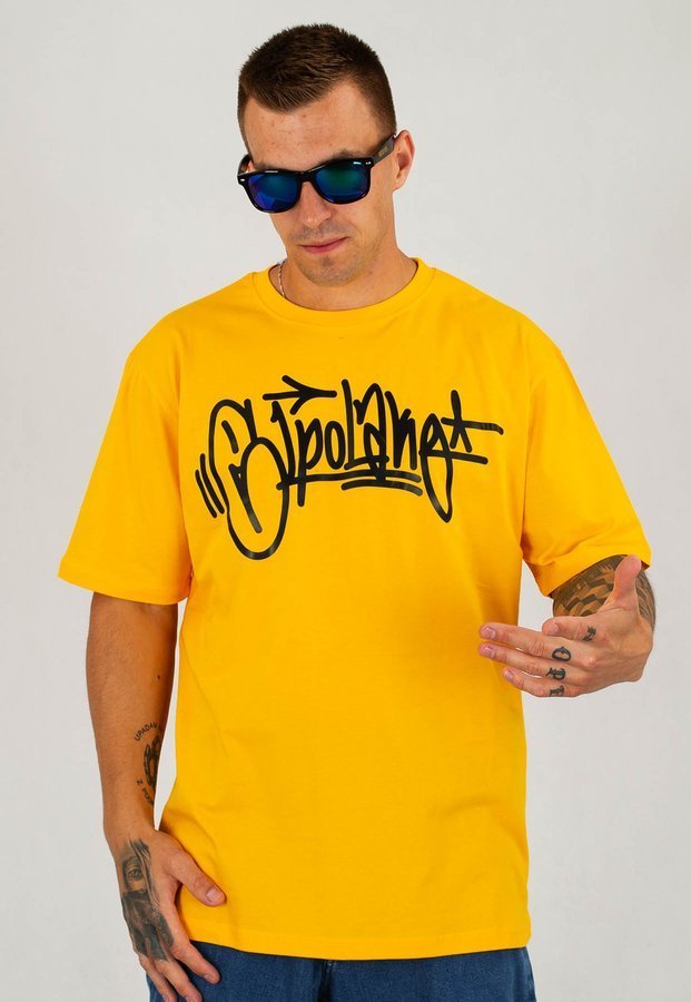 T-shirt El Polako Trowtag żółty