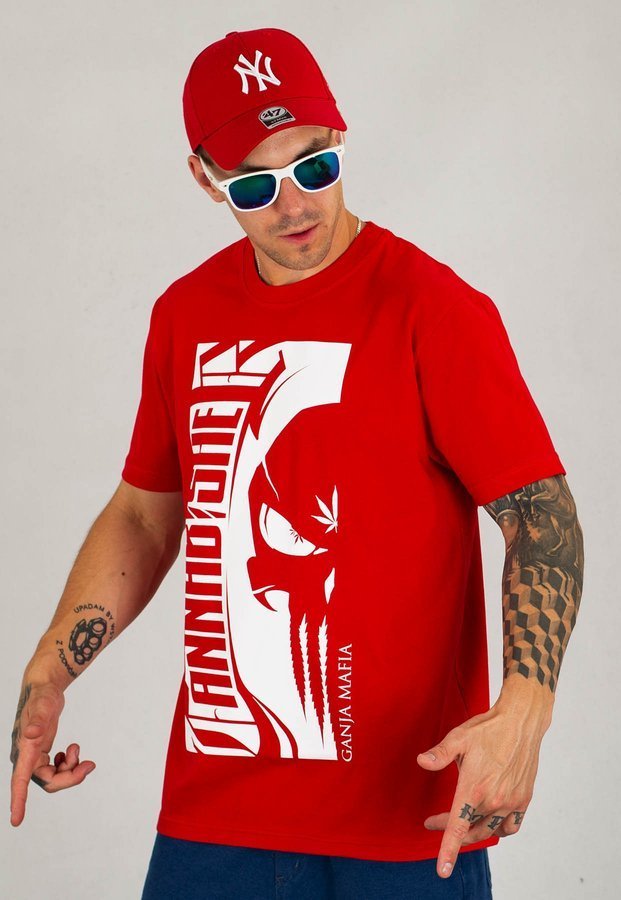 T-shirt Ganja Mafia Cannabisher czerwony