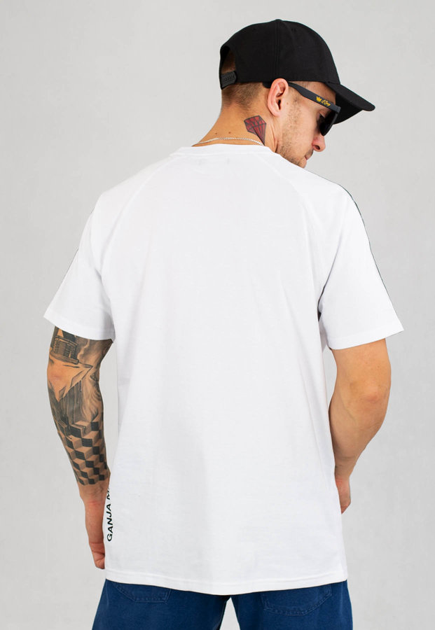 T-shirt Ganja Mafia GM Stripe biały