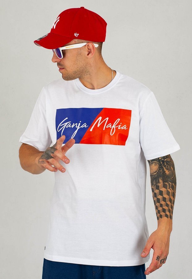T-shirt Ganja Mafia GM biały