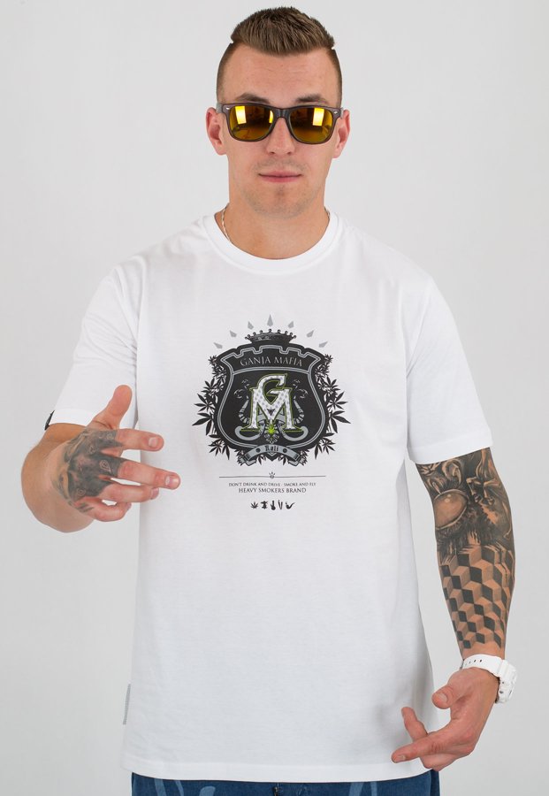 T-shirt Ganja Mafia Herb biało czarny