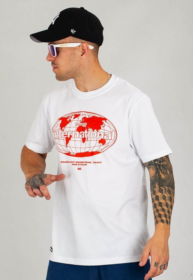 T-shirt Ganja Mafia International biały