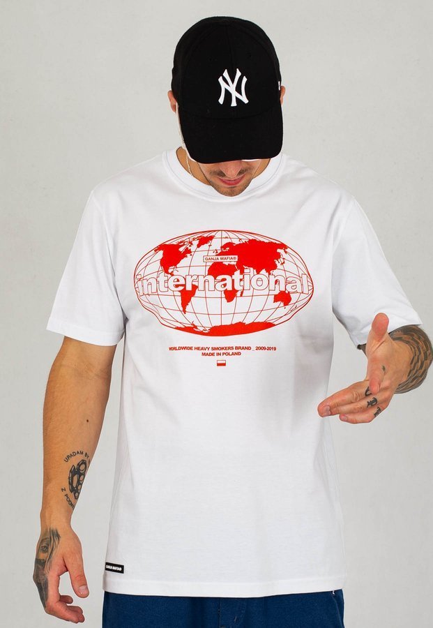 T-shirt Ganja Mafia International biały