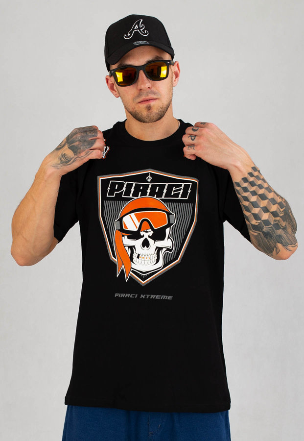 T-shirt Ganja Mafia Piraci Herb Orange v3 czarny