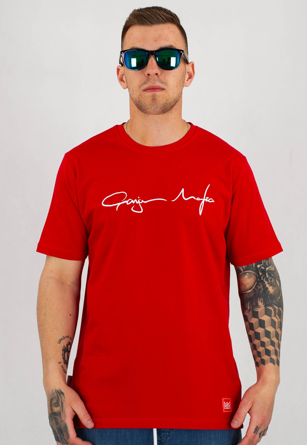 T-shirt Ganja Mafia Podpis czerwony
