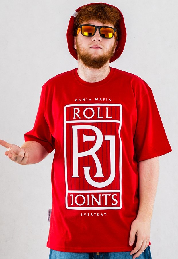 T-shirt Ganja Mafia Roll Joints czerwony