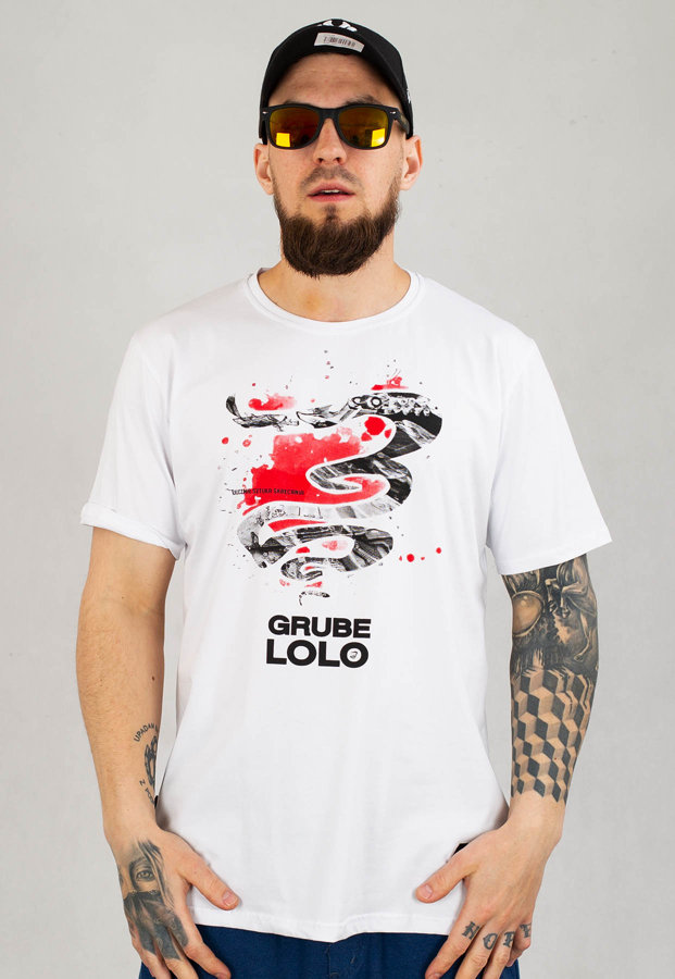 T-shirt Grube Lolo Dymek Red biały