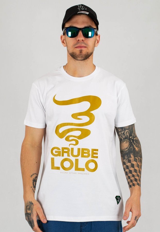 T-shirt Grube Lolo Dymek biało złoty