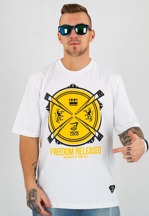 T-shirt Grube Lolo Freedom biały